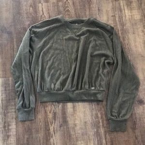 Hollister, long sleeve tee, olive green colour, thin, light material.